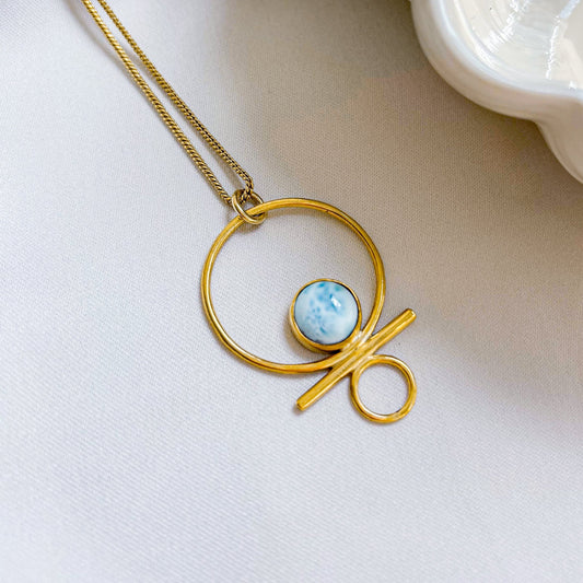 Alora Necklace with Larimar
