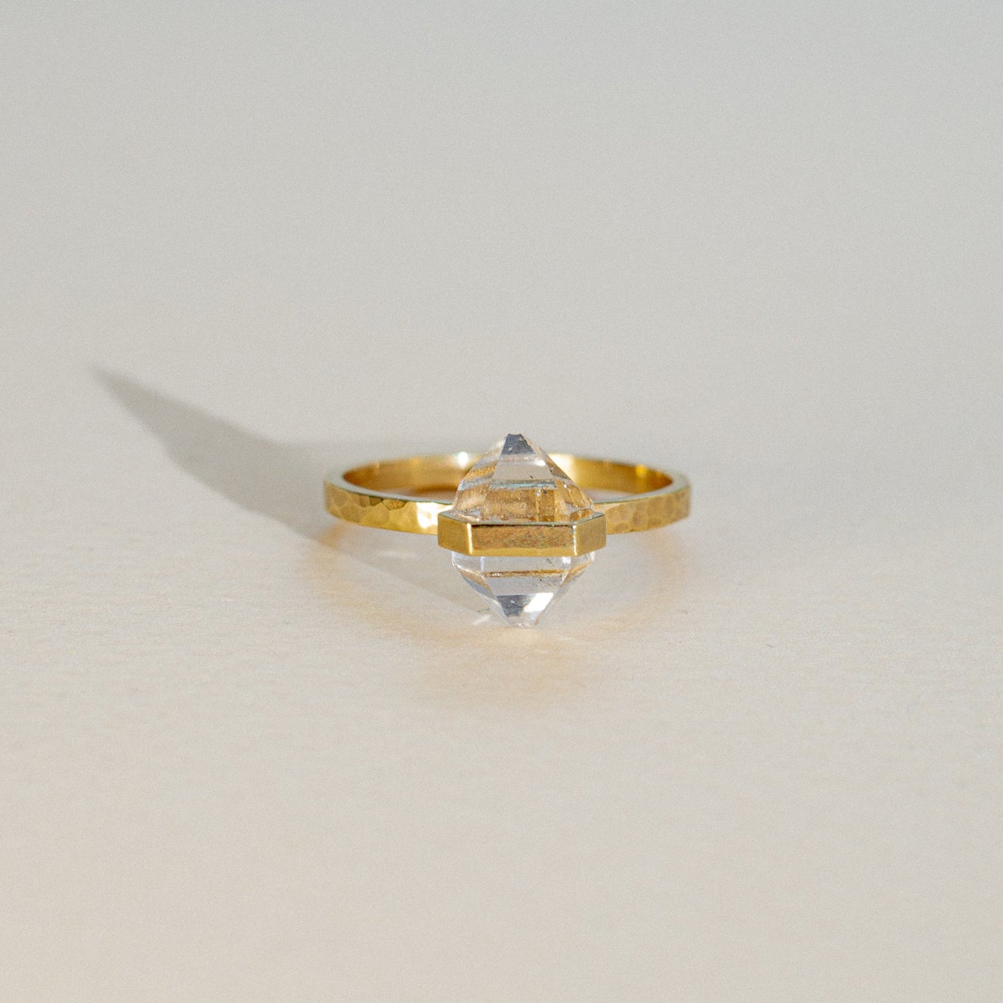 Citlali Textured Ring with Herkimer Diamond