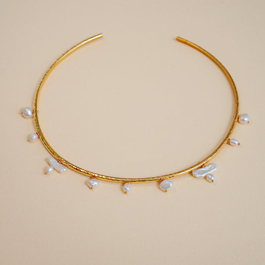Ajja Textured Neck Cuff with Pearl