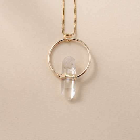 Citlali Necklace with Raw Clear Quartz