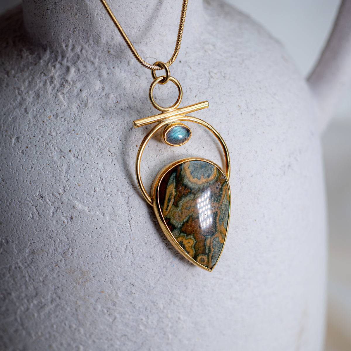 Alora Necklace with Jasper and Labradorite