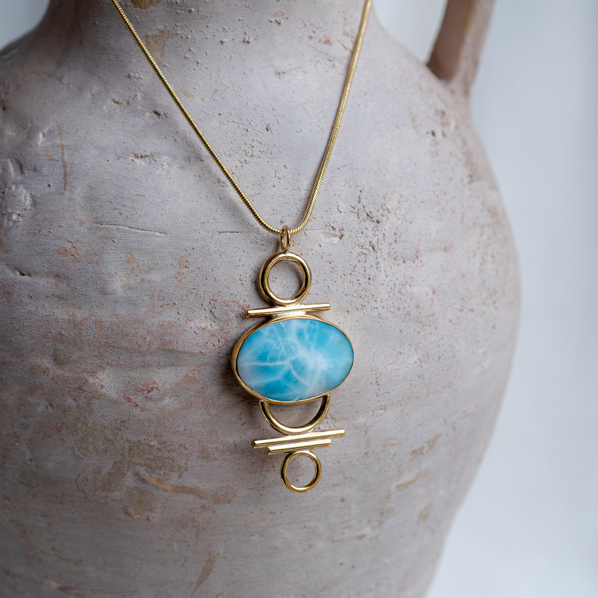 Indah Necklace with Larimar