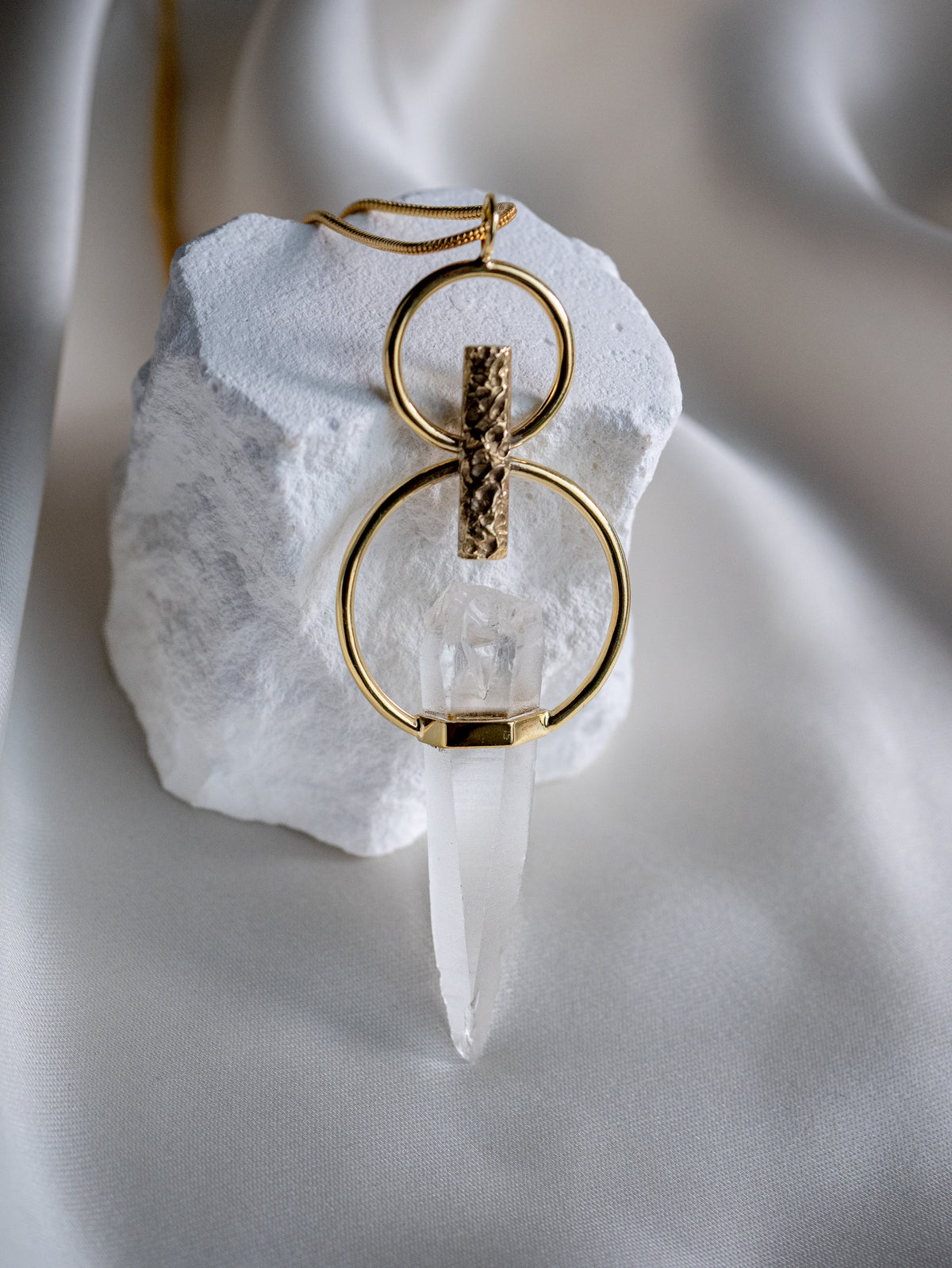 Necklace with Raw Laser Quartz
